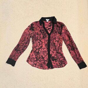 Cache front button shirt long sleeve sheer XS $160.00